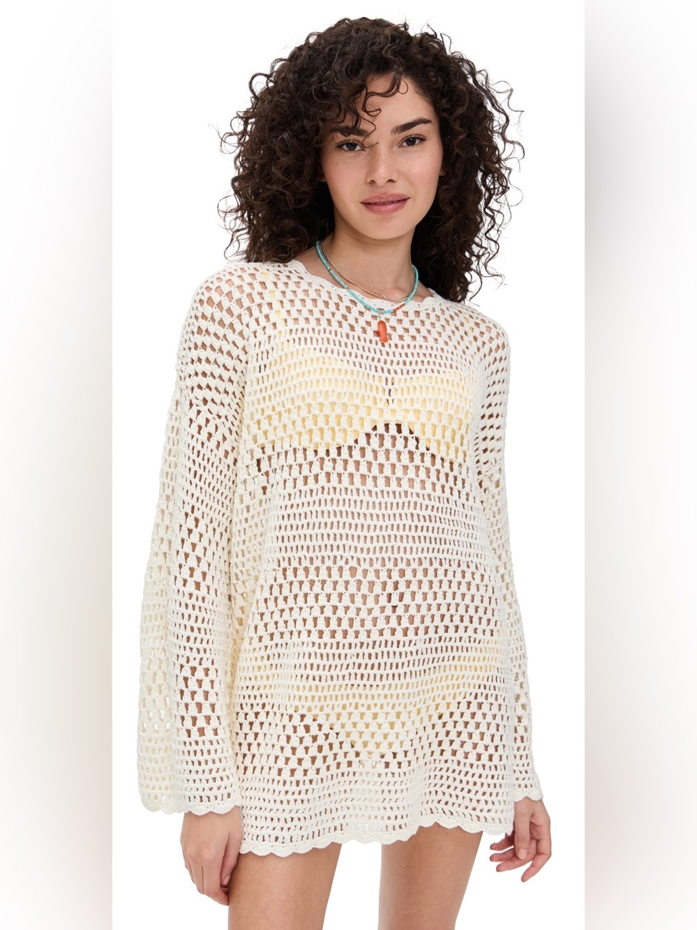 Show Me Your Mumu - Cream Crochet Open-Knit Women's Sweater